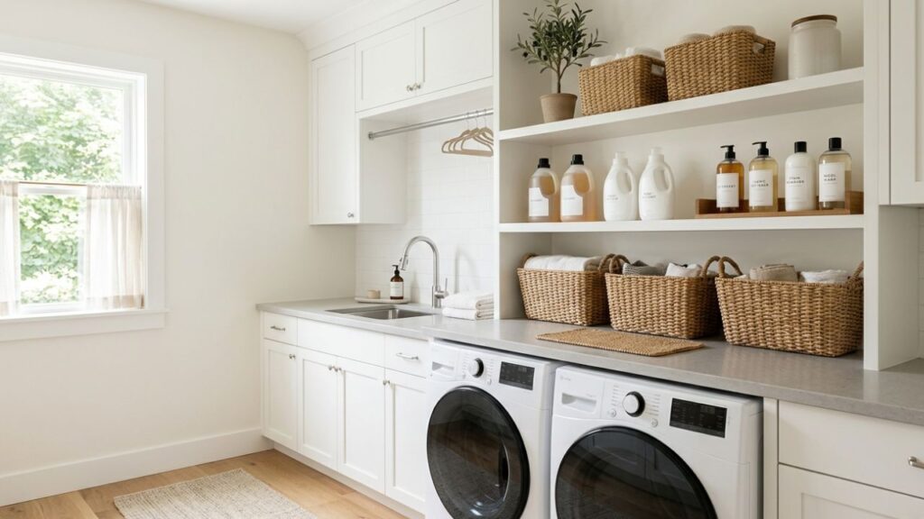 Laundry Room Shelves Ideas Tips and Custom Designs 2026
