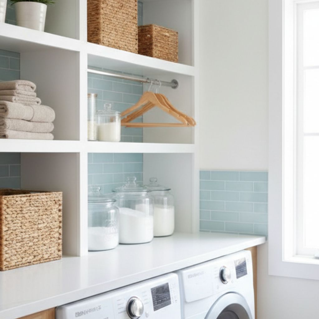 Plan Your Laundry Room Shelving Layout