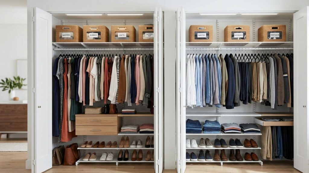 Shared Closet Organization: Making One Space Work for Two People
