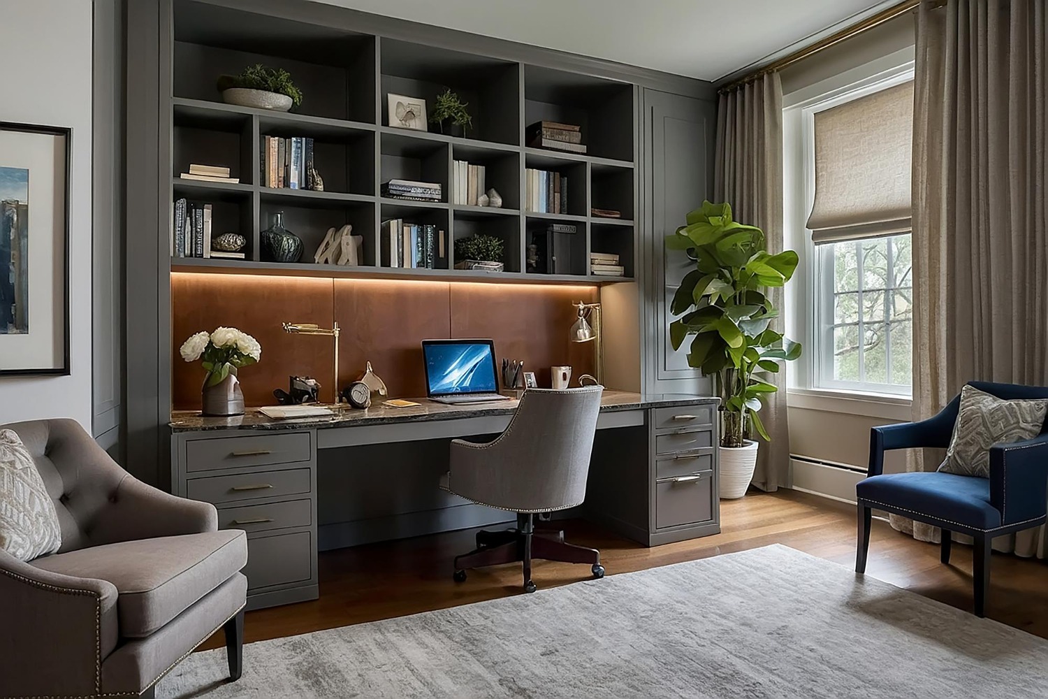 custom home office built-ins
