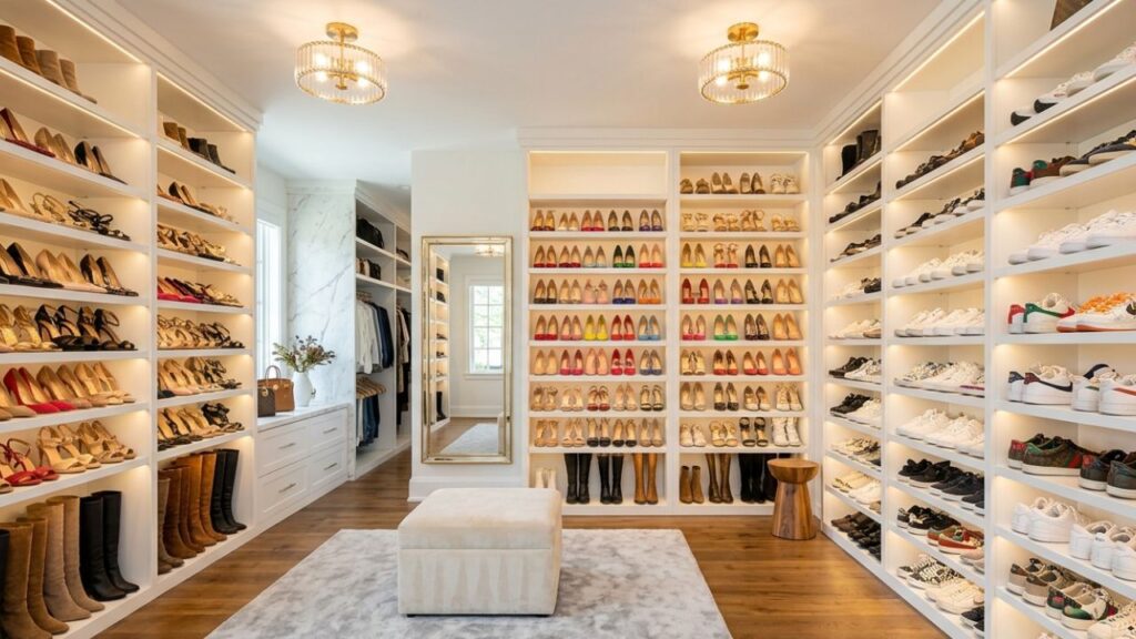 How to Design a Closet with Shoe Shelves That Actually Works