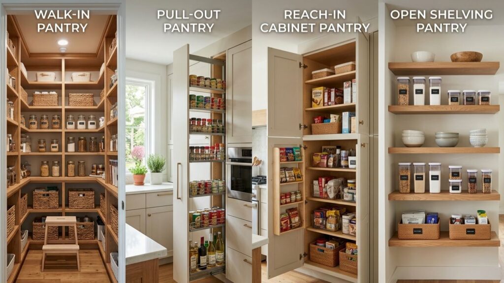 Types of custom pantry layouts