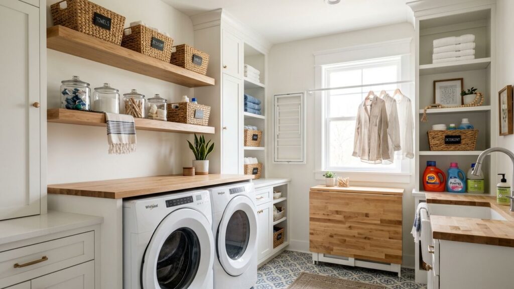 Custom Laundry Room Shelving Ideas